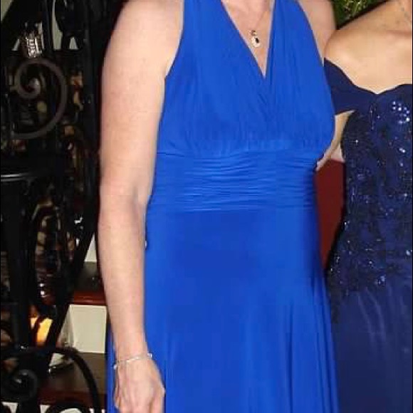 Halter neck royal blue dress - Picture 3 of 4